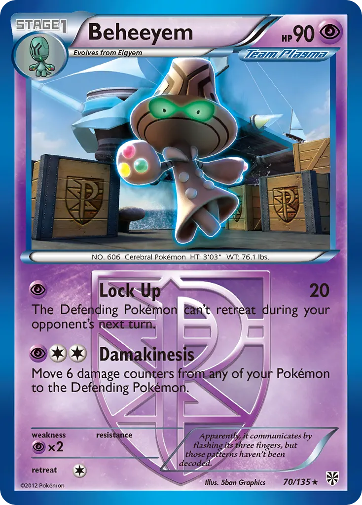 Beheeyem — Plasma Storm 70 Pokémon card