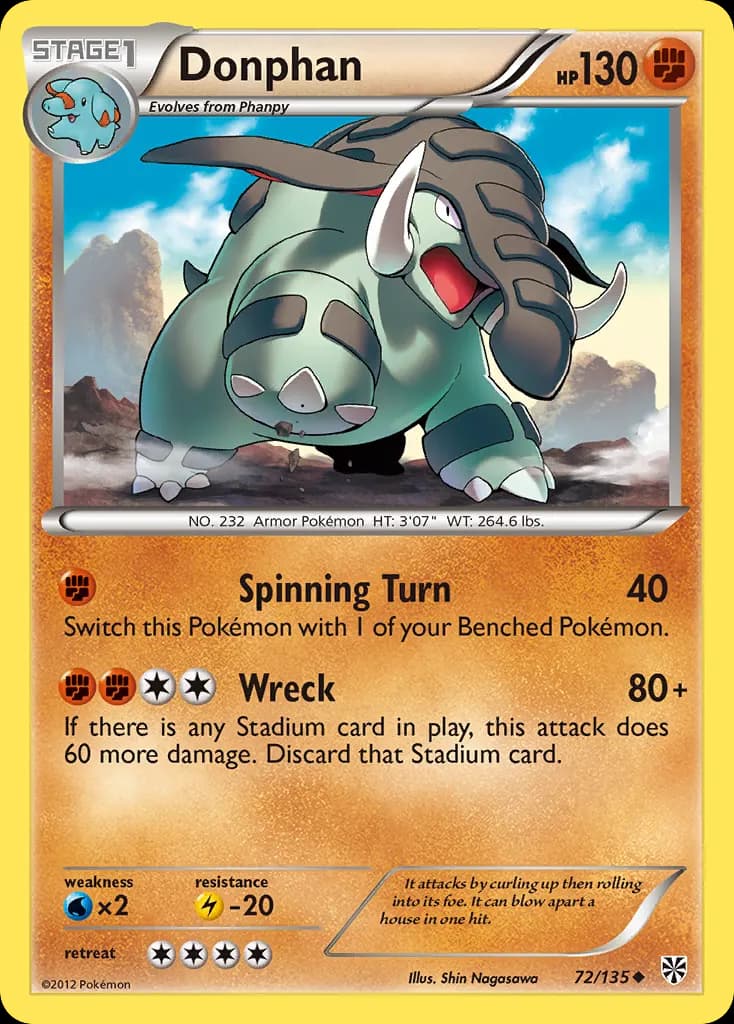Donphan — Plasma Storm 72 Pokémon card
