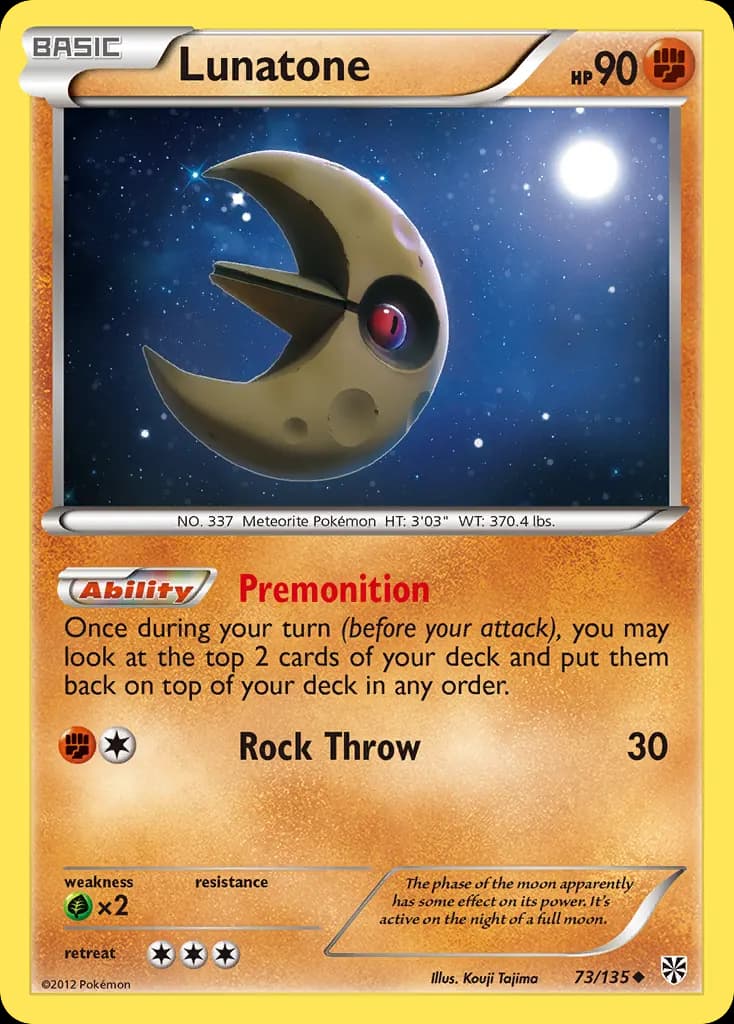 Lunatone — Plasma Storm 73 Pokémon card