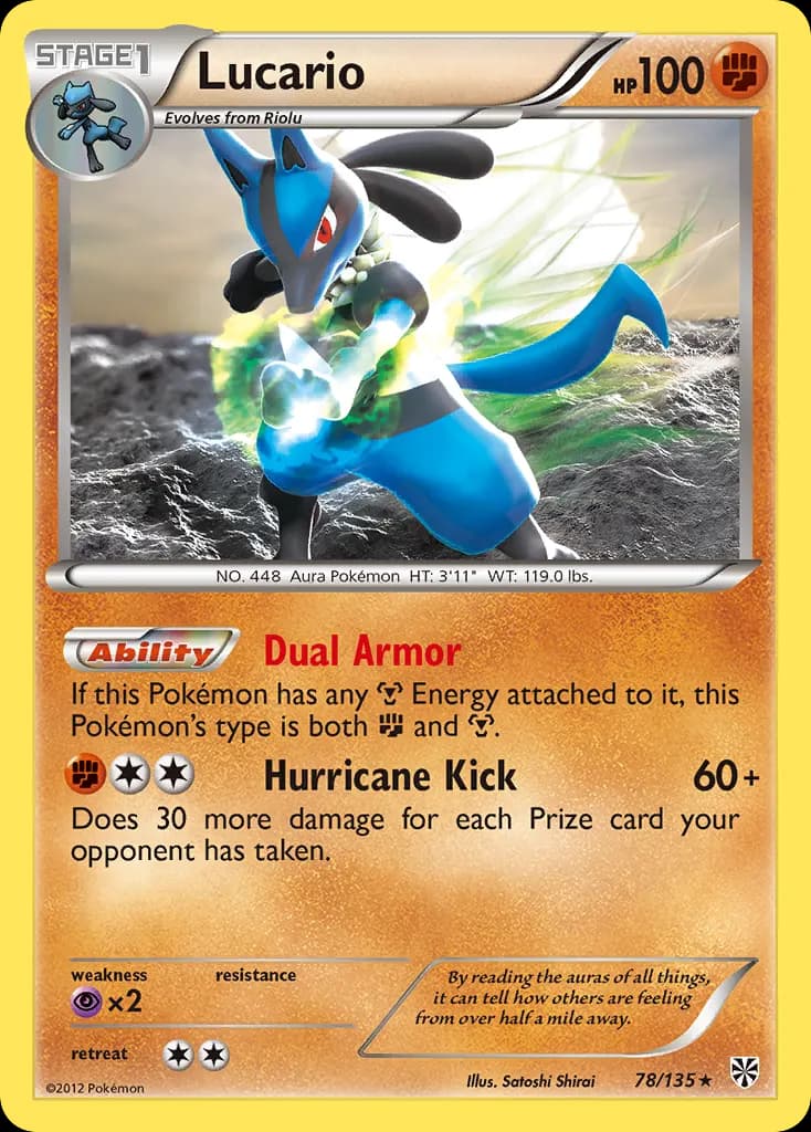 Lucario — Plasma Storm 78 Pokémon card
