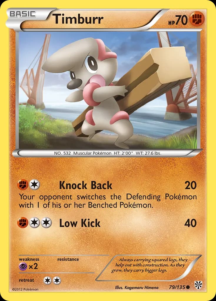 Timburr — Plasma Storm 79 Pokémon card