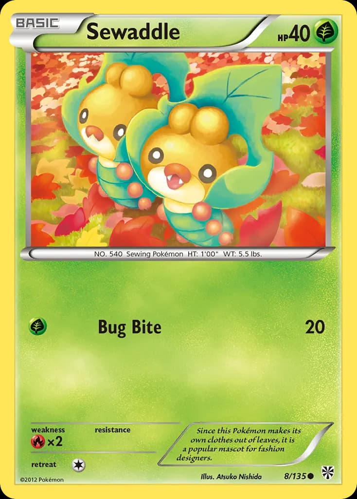 Sewaddle — Plasma Storm 8 Pokémon card