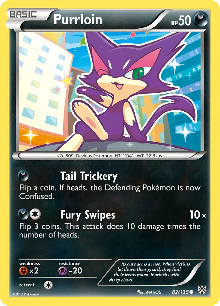 Purrloin — Plasma Storm 82 Pokémon card