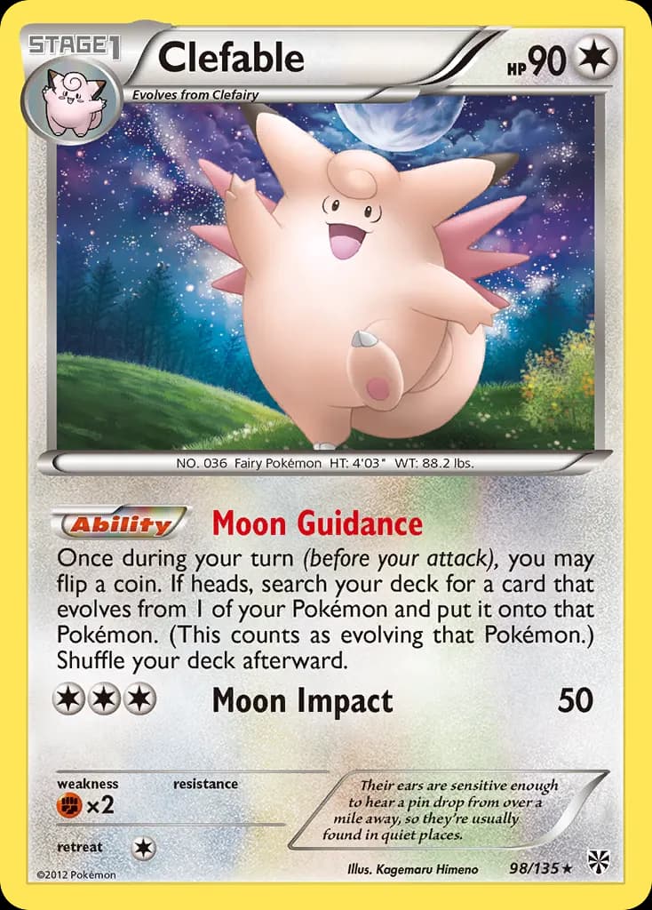 Clefable — Plasma Storm 98 Pokémon card