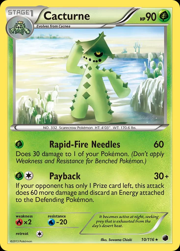 Cacturne — Plasma Freeze 10 Pokémon card