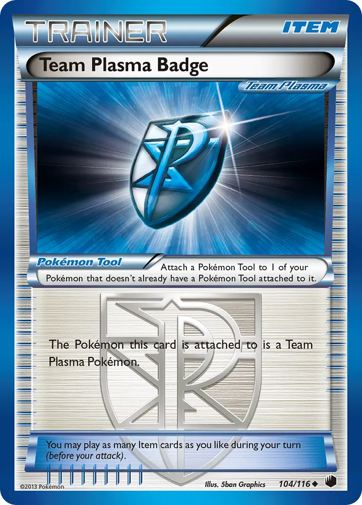 Team Plasma Badge — Plasma Freeze 104 Pokémon card