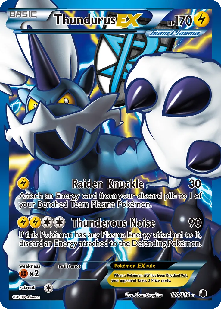 Thundurus-EX — Plasma Freeze 110 Pokémon card
