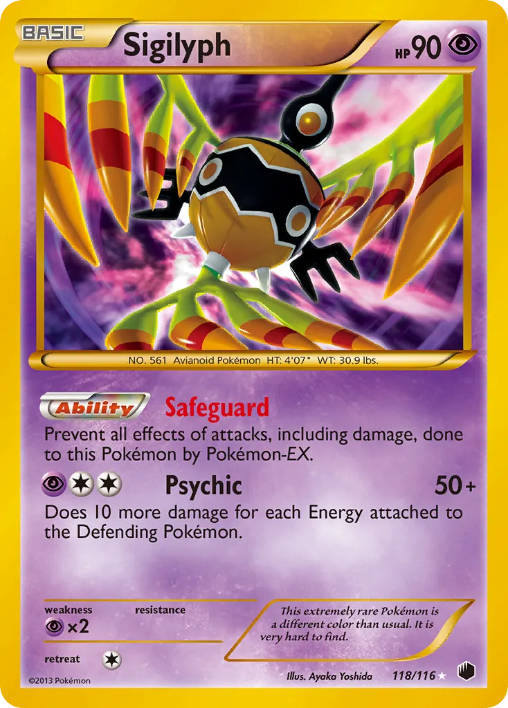 Sigilyph — Plasma Freeze 118 Pokémon card