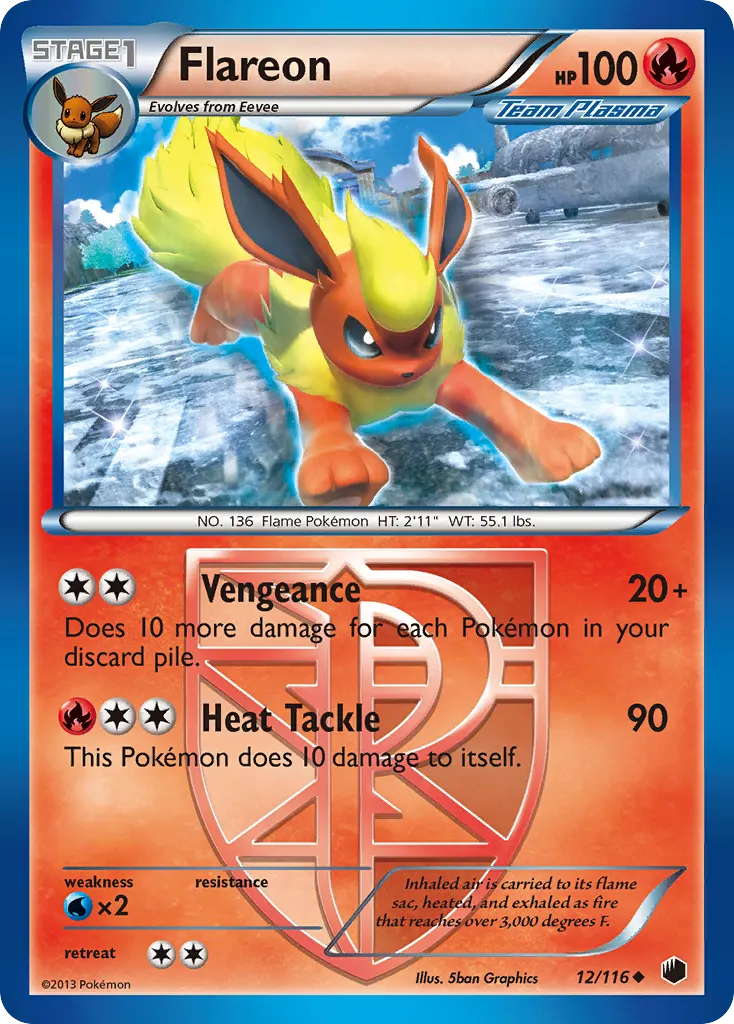 Flareon — Plasma Freeze 12 Pokémon card