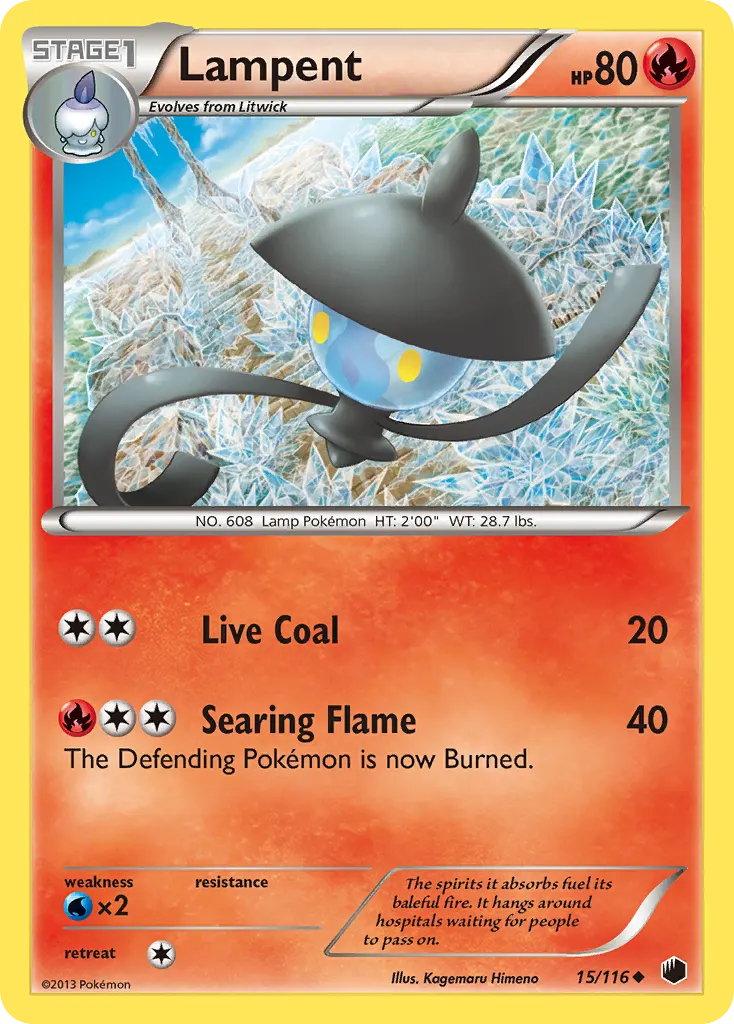 Lampent — Plasma Freeze 15 Pokémon card