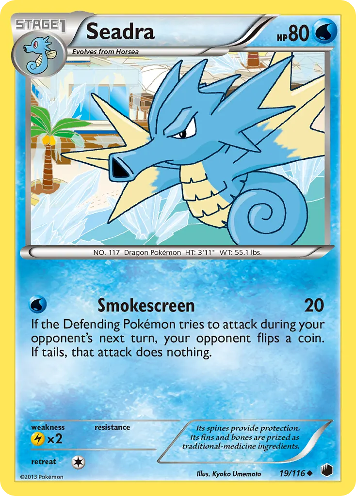 Seadra — Plasma Freeze 19 Pokémon card