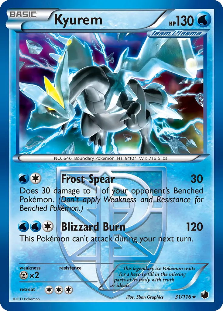 Kyurem — Plasma Freeze 31 Pokémon card