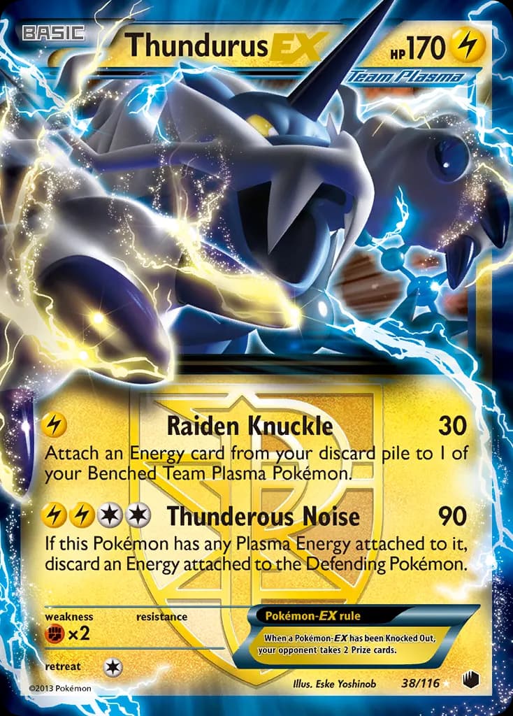 Thundurus-EX — Plasma Freeze 38 Pokémon card