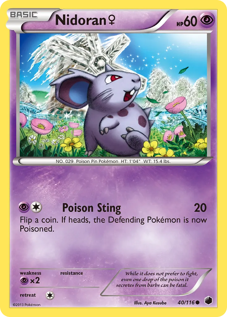 Nidoran ♀ — Plasma Freeze 40 Pokémon card