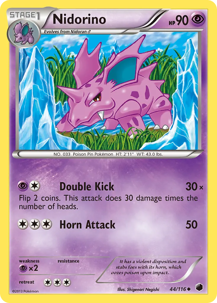 Nidorino — Plasma Freeze 44 Pokémon card