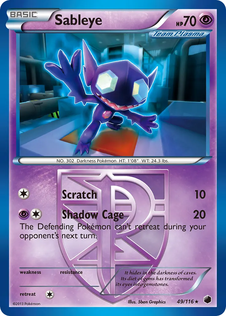 Sableye — Plasma Freeze 49 Pokémon card