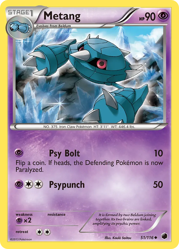 Metang — Plasma Freeze 51 Pokémon card