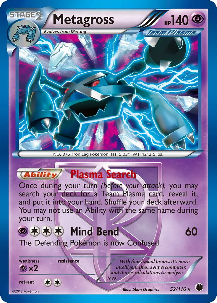 Metagross — Plasma Freeze 52 Pokémon card