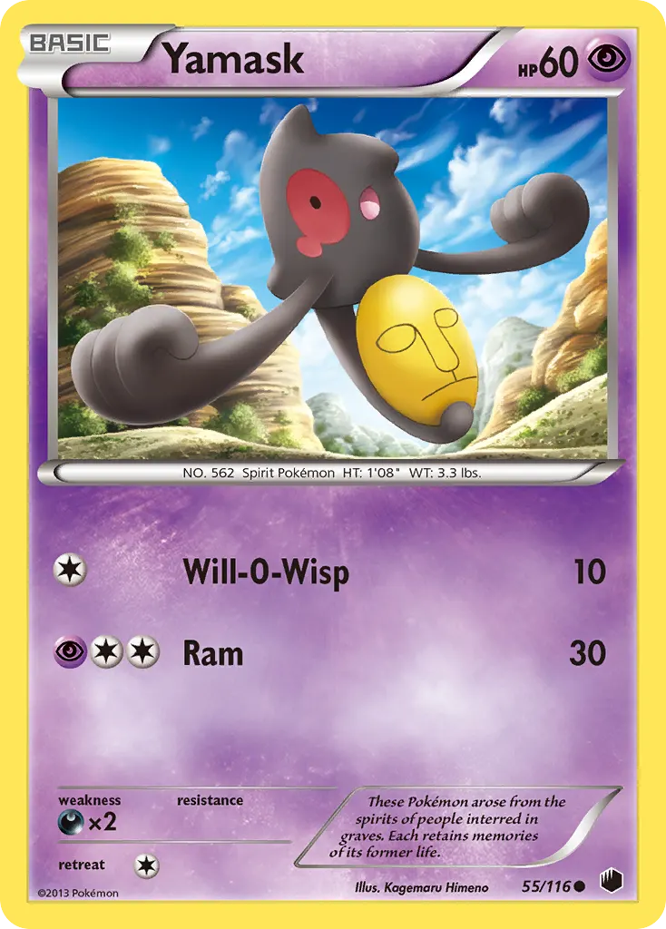 Yamask — Plasma Freeze 55 Pokémon card