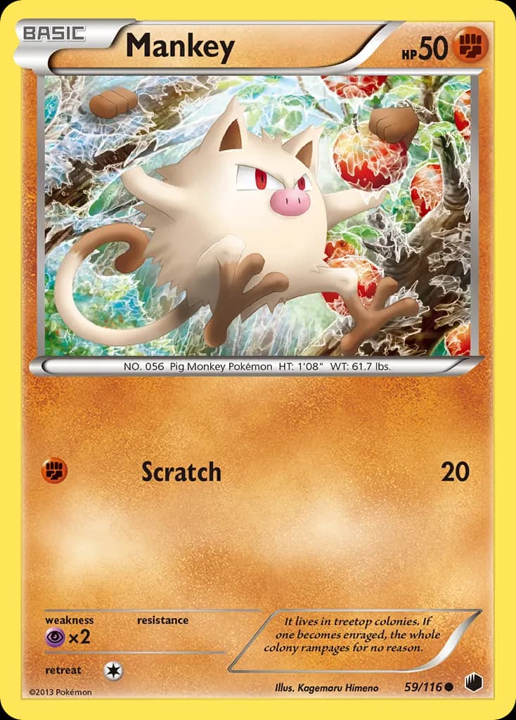 Mankey — Plasma Freeze 59 Pokémon card