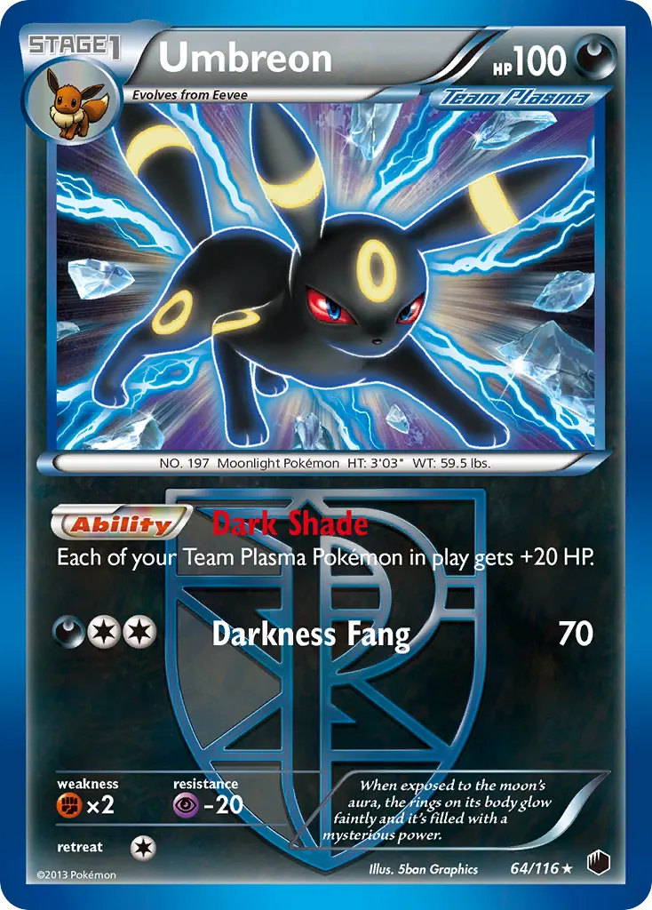 Umbreon — Plasma Freeze 64 Pokémon card