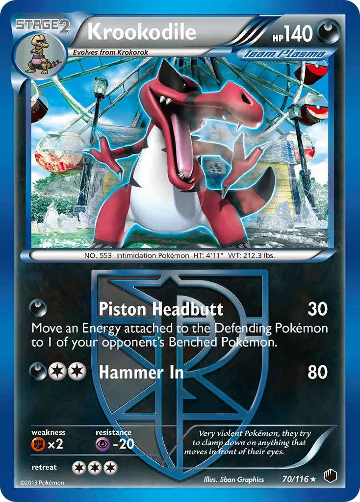 Krookodile — Plasma Freeze 70 Pokémon card