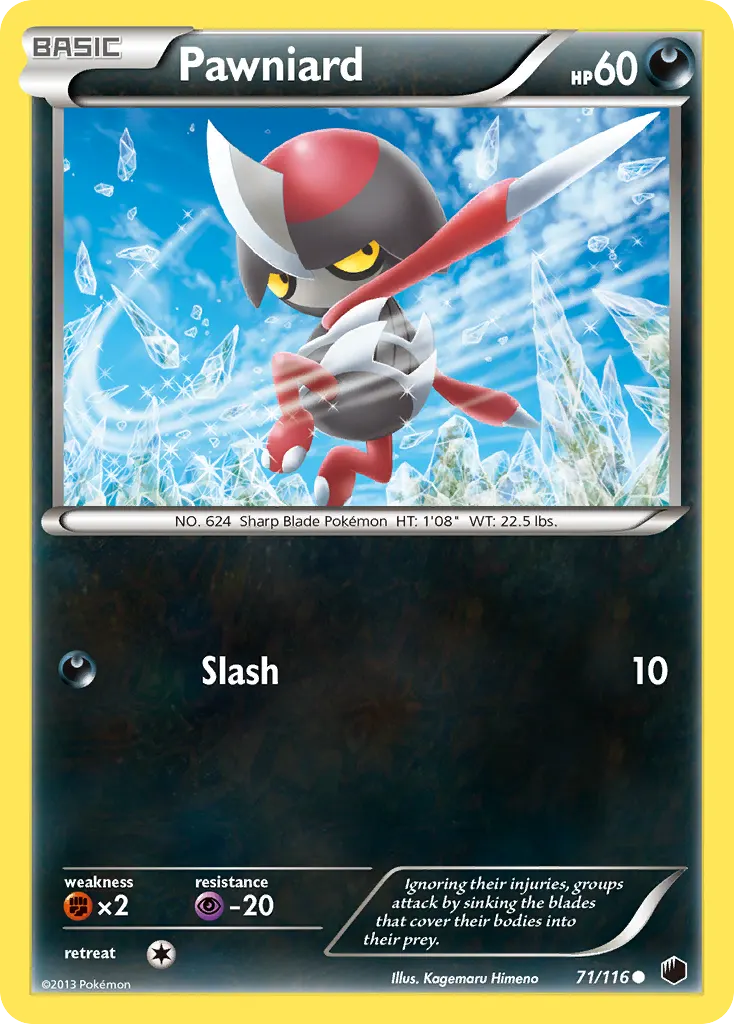 Pawniard — Plasma Freeze 71 Pokémon card