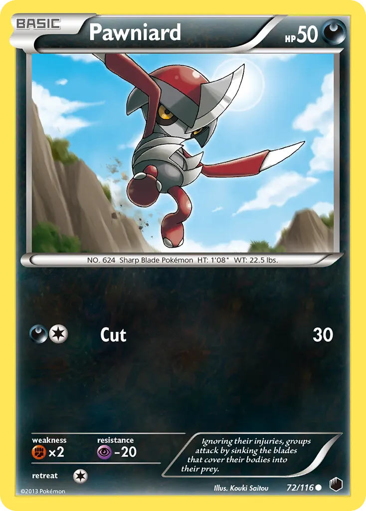 Pawniard — Plasma Freeze 72 Pokémon card