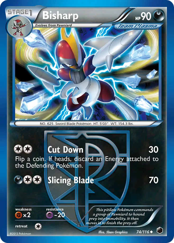 Bisharp — Plasma Freeze 74 Pokémon card