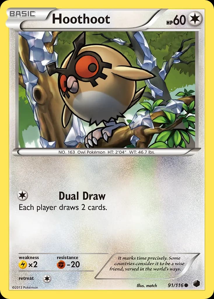 Hoothoot — Plasma Freeze 91 Pokémon card