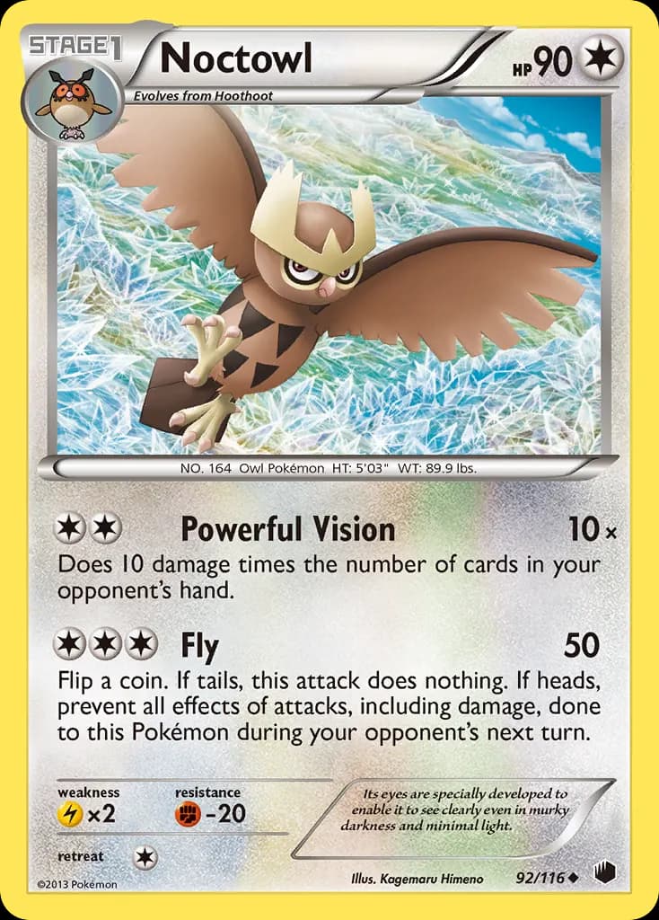 Noctowl — Plasma Freeze 92 Pokémon card