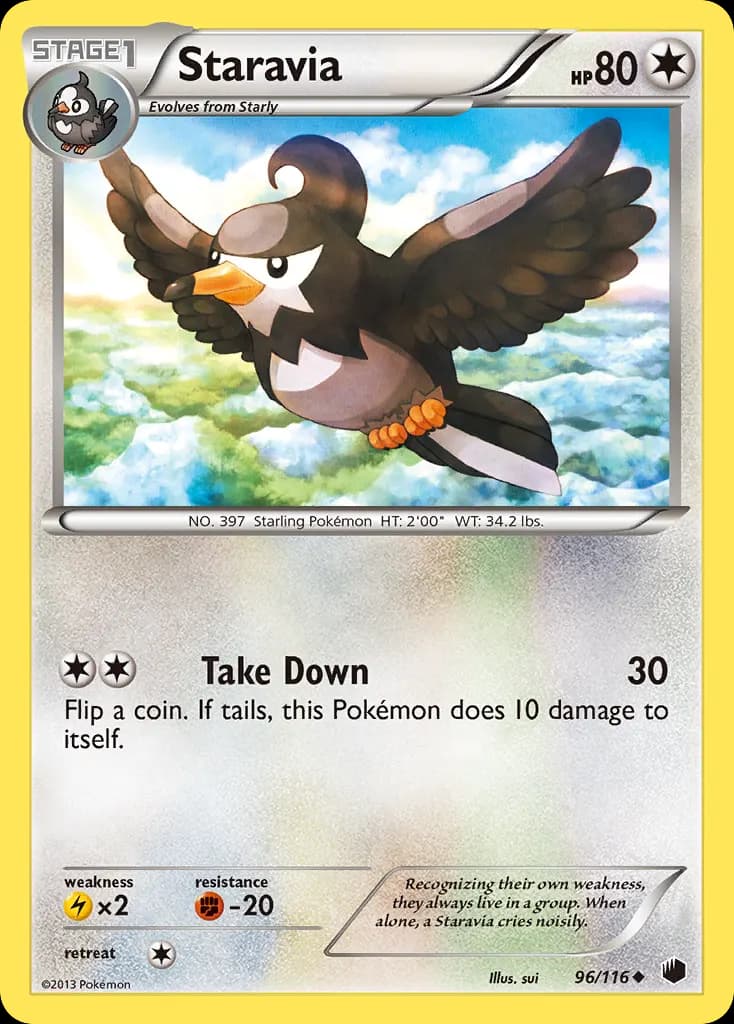 Staravia — Plasma Freeze 96 Pokémon card