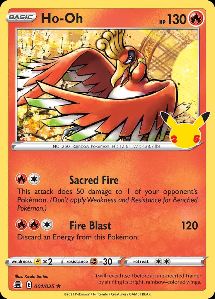 Ho-Oh — Celebrations 1 Pokémon card