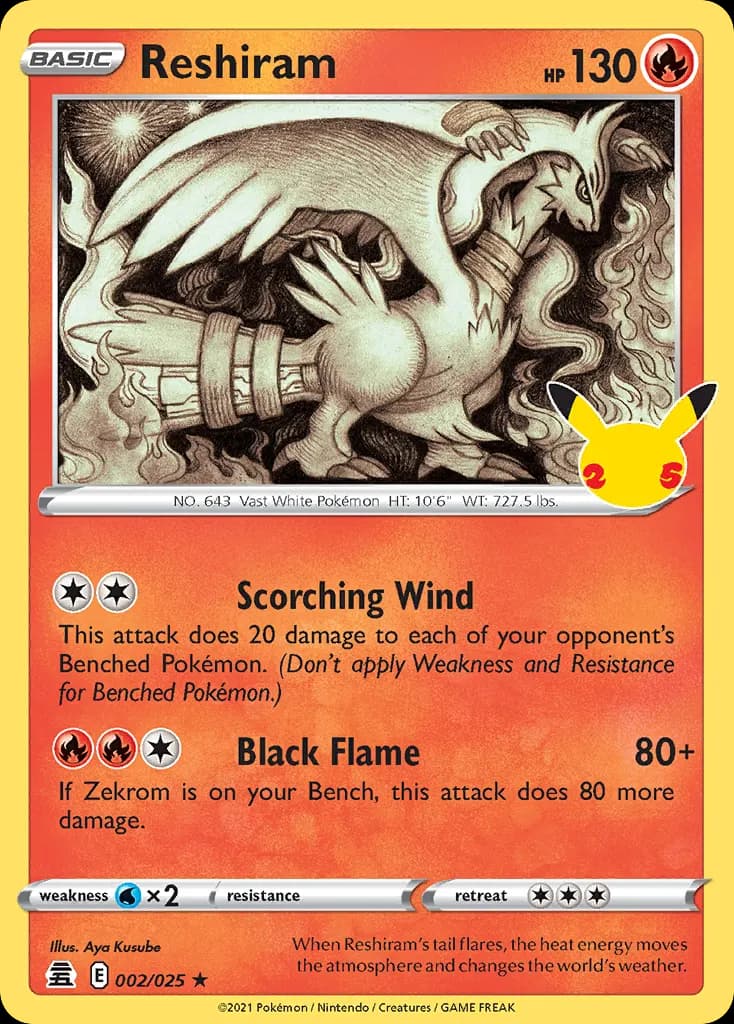 Reshiram — Celebrations 2 Pokémon card