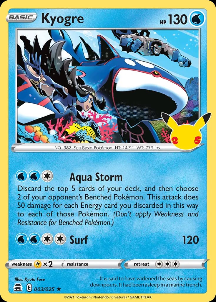 Kyogre — Celebrations 3 Pokémon card