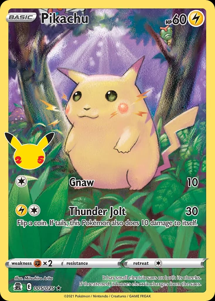Pikachu — Celebrations 5 Pokémon card