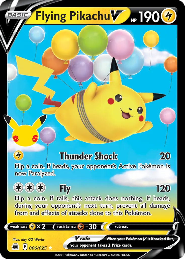 Flying Pikachu V — Celebrations 6 Pokémon card