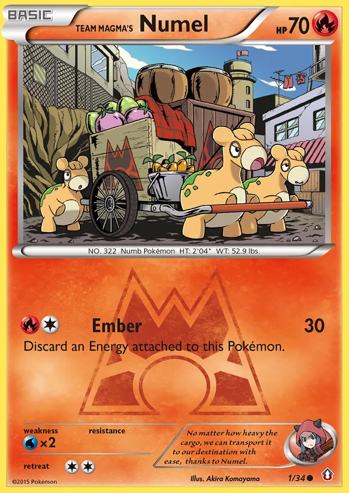 Numel da Equipe Magma — Crise Dupla 1 Portuguese Pokémon card