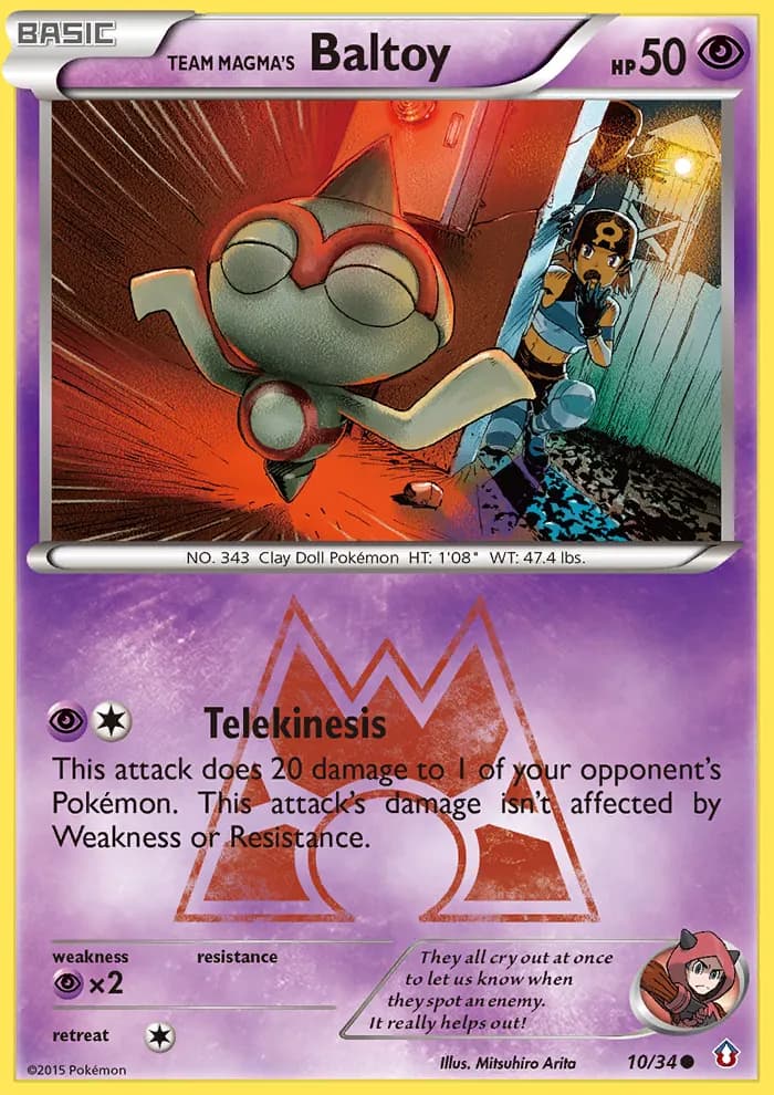 Baltoy da Equipe Magma — Crise Dupla 10 Portuguese Pokémon card