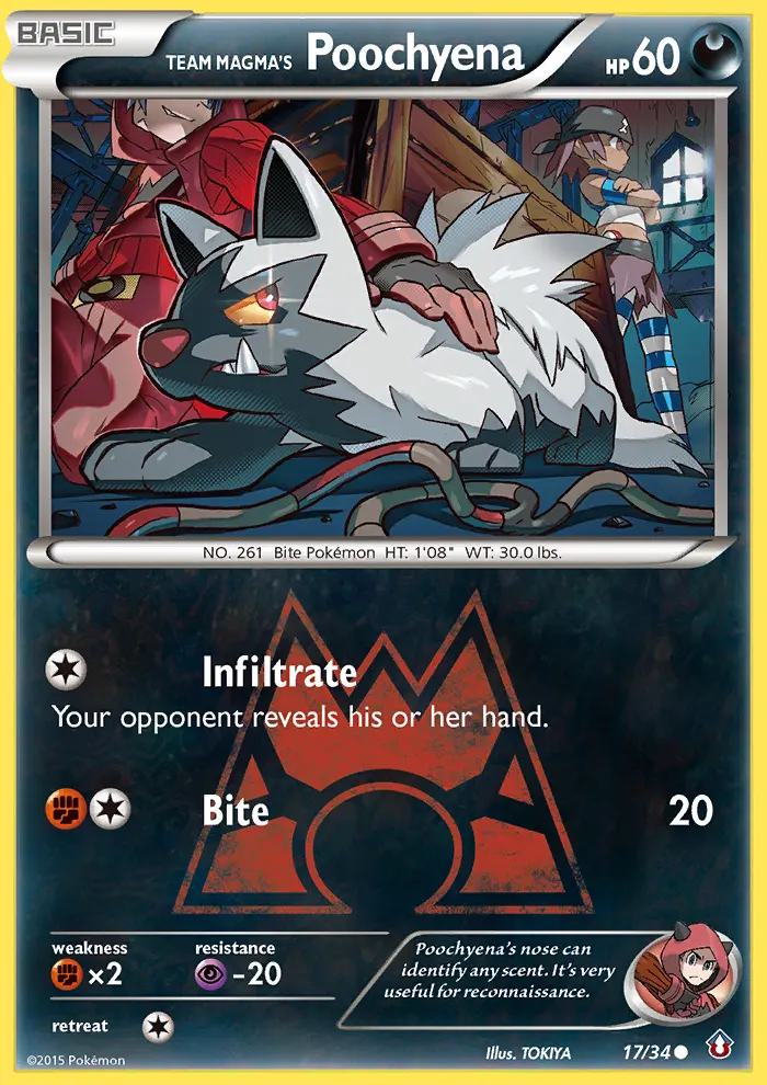 Team Magma's Poochyena — Double Crisis 17 Pokémon card