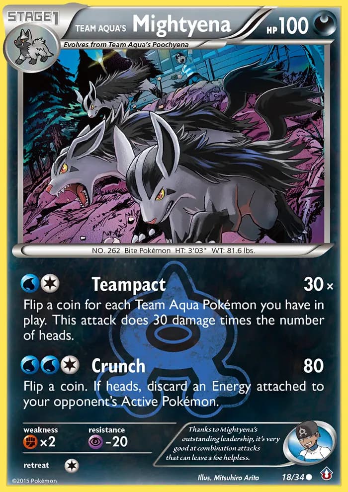 Team Aqua's Mightyena — Double Crisis 18 Pokémon card