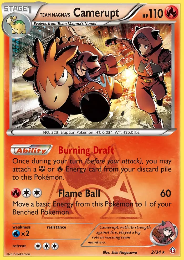 Team Magma's Camerupt — Double Crisis 2 Pokémon card