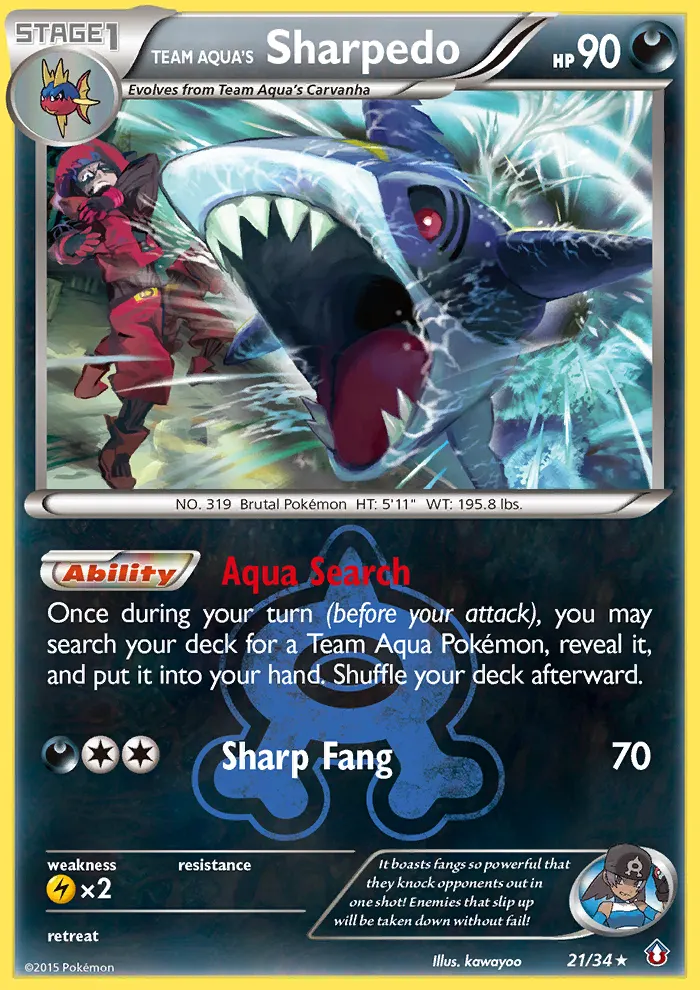Team Aqua's Sharpedo — Double Crisis 21 Pokémon card