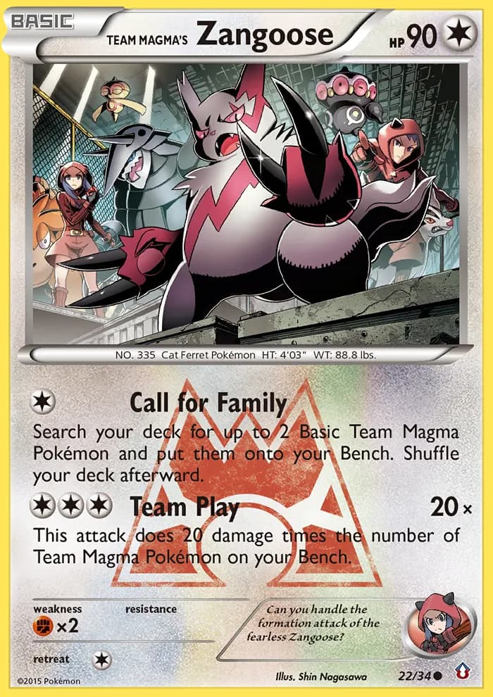 Team Magma's Zangoose — Double Crisis 22 Pokémon card