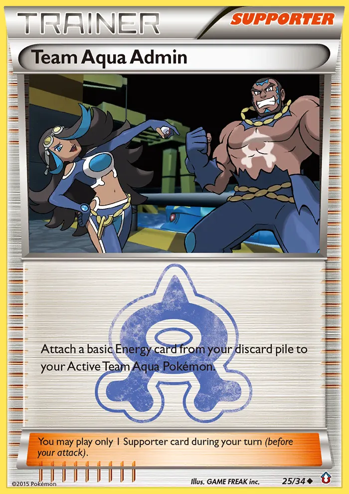 Admin. da Equipe Aqua — Crise Dupla 25 Portuguese Pokémon card