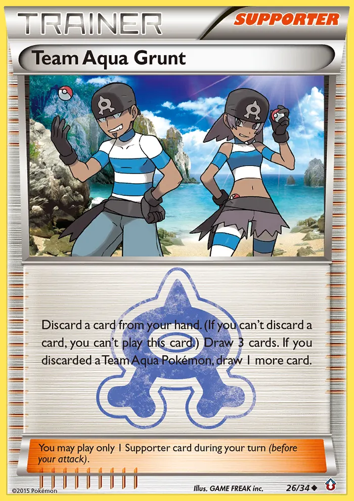 Operário da Equipe Aqua — Crise Dupla 26 Portuguese Pokémon card