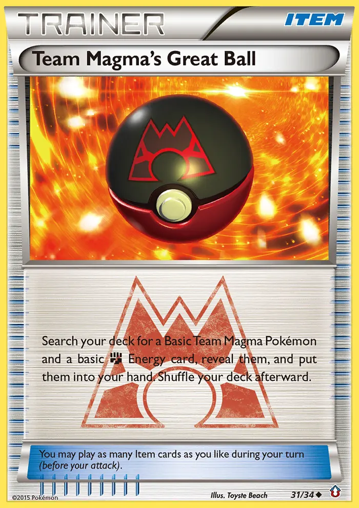 Grande Bola da Equipe Magma — Crise Dupla 31 Portuguese Pokémon card