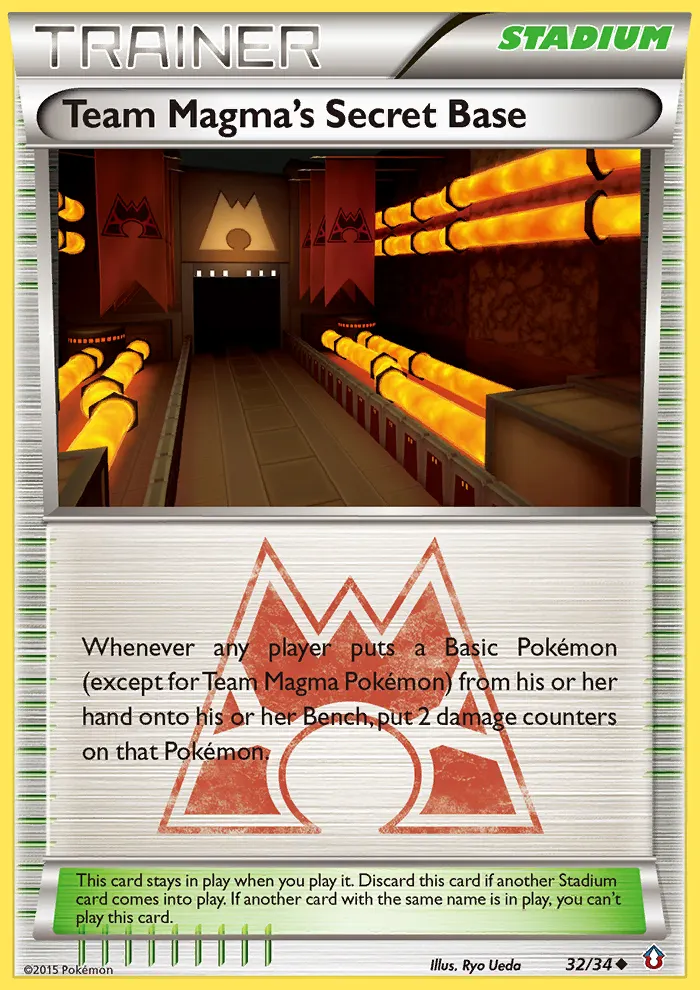 Team Magma's Secret Base — Double Crisis 32 Pokémon card