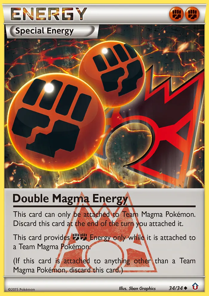 Double Magma Energy — Double Crisis 34 Pokémon card
