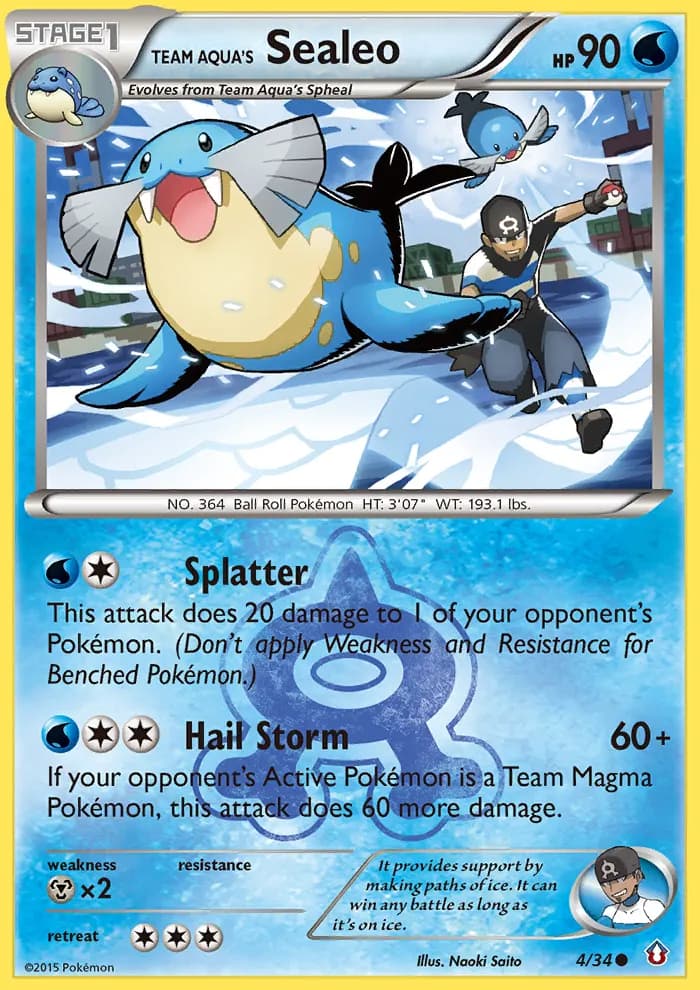 Sealeo da Equipe Aqua — Crise Dupla 4 Portuguese Pokémon card